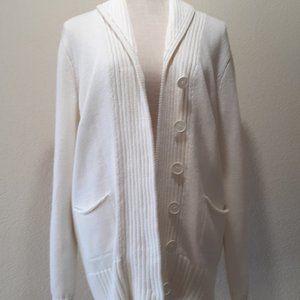 J. Crew Ivory Cotton Knit Cardigan
